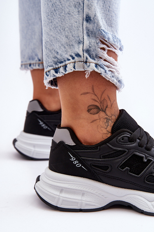 Modne Damskie Buty Sportowe Z Siateczką Czarne Venice