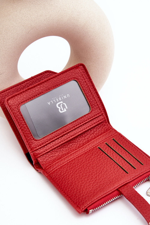 Damski Portfel Portmonetka Z Ekoskóry Czerwony Lazara