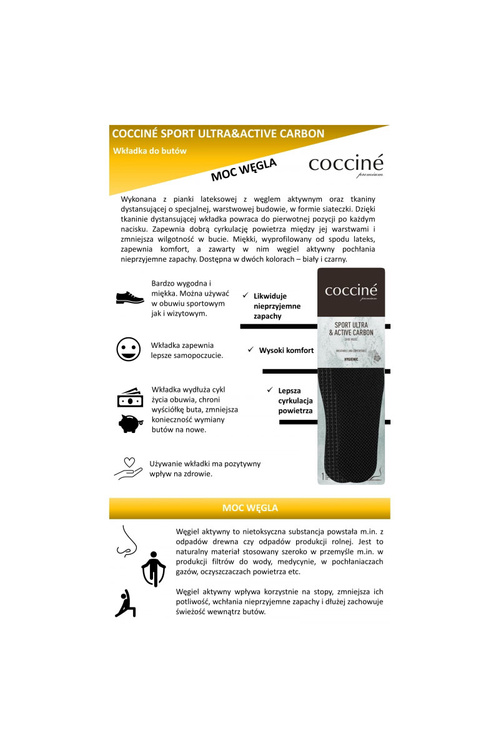 Coccine Wkładki Z Węglem Aktywnym Sport Ultra With Active Carbon