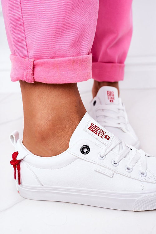 Damskie Skórzane Tenisówki BIG STAR GG274160 Białe