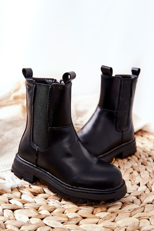 Dziecięce Botki Ocieplane Czarne Alanya