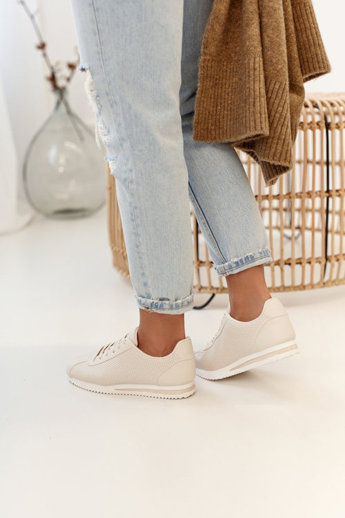 Damskie Sportowe Buty Sneakersy Beżowe Nova