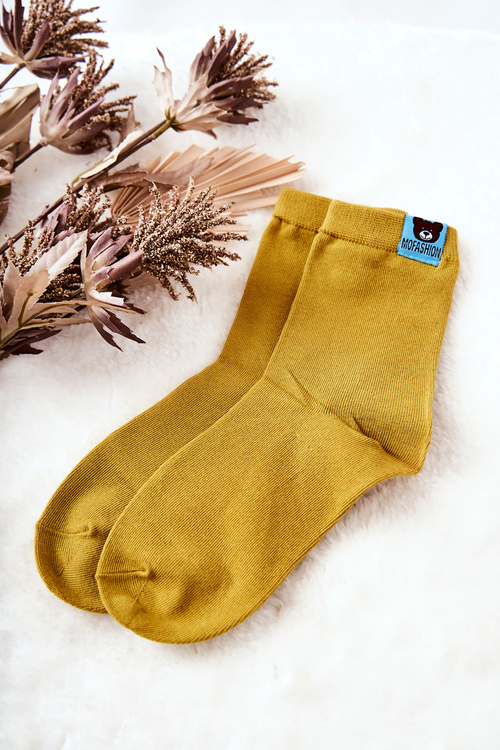 Dziecięce Skarpetki Z Misiem Żółte