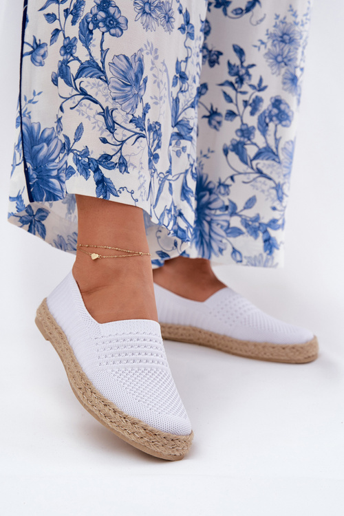 Damskie Espadryle Z Plecionką Vinceza 13624 Białe
