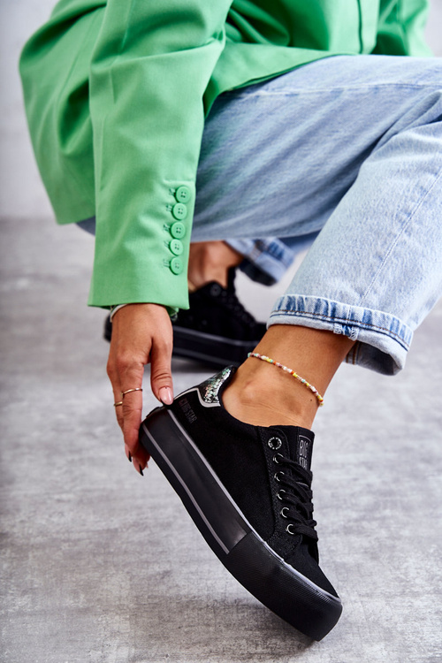 Damskie Materiałowe Trampki Big Star KK274036 Czarne