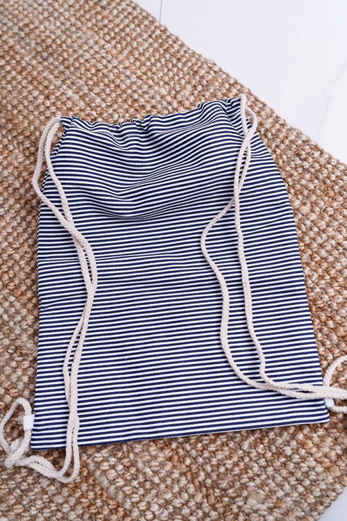 Damska Marynarska Torebka Granatowa Worek Plażowy