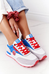 Damskie Sportowe Buty Memory Foam Big Star HH274526 Biało-Niebieskie