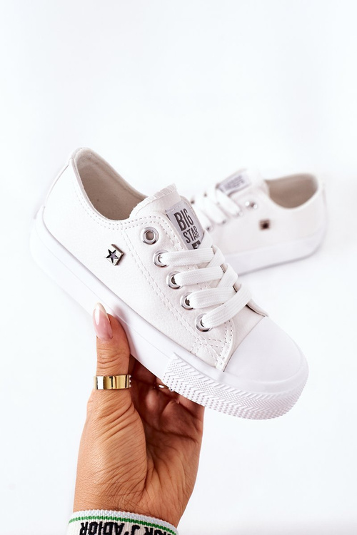 Dziecięce Skórzane Trampki BIG STAR FF374300 Białe