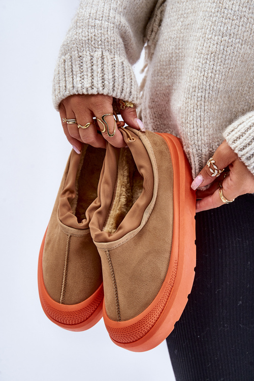 Śniegowce Damskie Na Platformie Z Niską Cholewką Camel Izamine