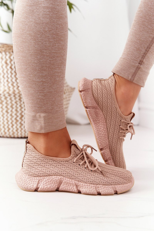 Damskie Sportowe Buty Sneakersy Beżowe Training