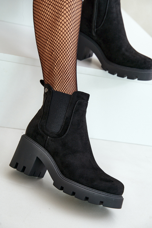 Ocieplane Botki Sztyblety Na Zamek Czarne Arlethia