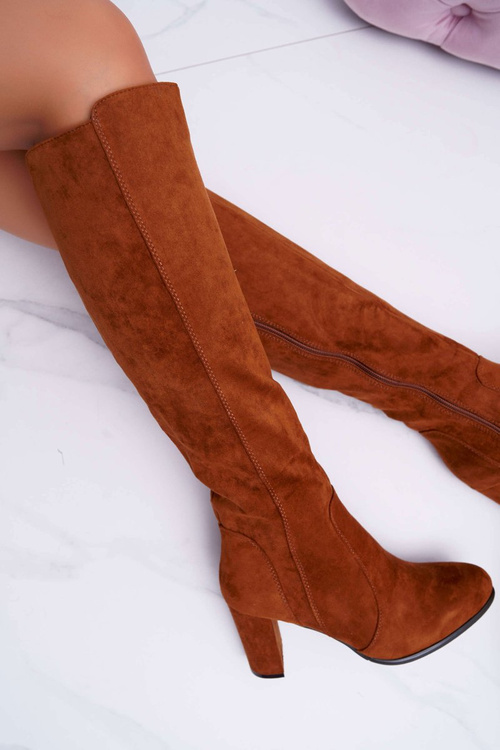 Damskie Kozaki Sergio Leone Zamszowe Camel KZ275