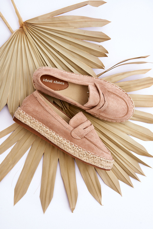 Damskie Zamszowe Espadryle Beżowe Keyla