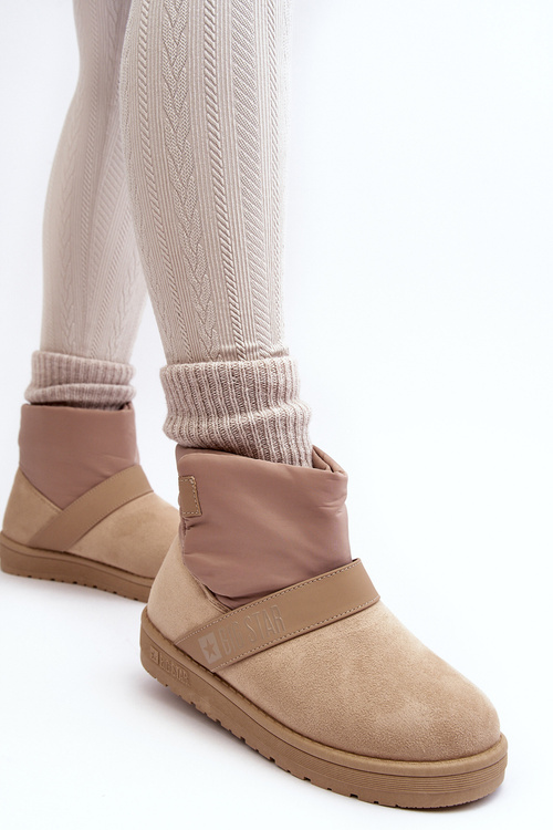 Śniegowce Ocieplane Na Platformie Beżowe Big Star MM274152