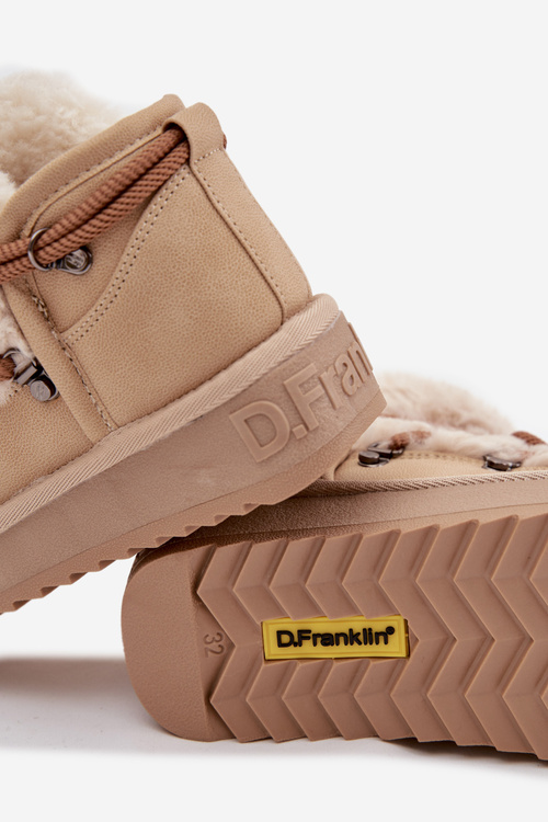 Śniegowce Dziecięce Młodzieżowe Z Futerkiem D.Franklin DFSH370011 Beżowe