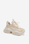 Skórzane Sneakersy Damskie GOE SS2N4009 Złote
