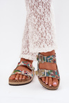 Wzorzyste Klapki Damskie Na Korkowej Platformie Z Klamrami Lee Cooper LCW-25-35-3480L Multikolor