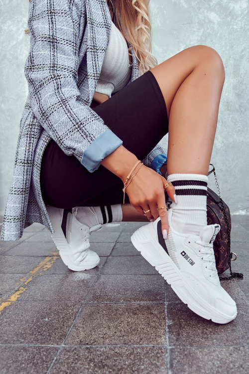 Modne Sneakersy Buty Sportowe Big Star JJ274596 Białe