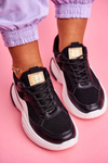 Sportowe Damskie Buty Kolorowe Czarne Pinner