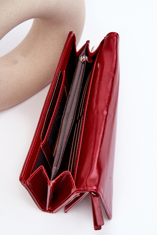 Damski Portfel Zapinany Na Magnes Czerwony Harmale