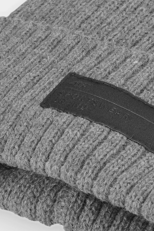 Zimowa Czapka Męska Ocieplana 4F 4FAW23ACAPM306-24M Szara