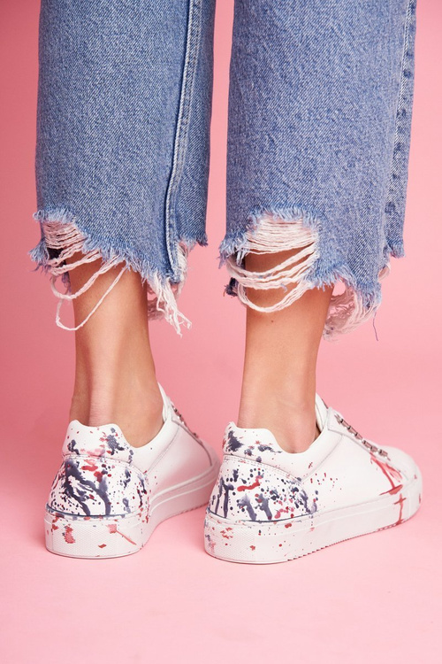 Damskie Trampki Skórzane Białe GOE FF2N3027