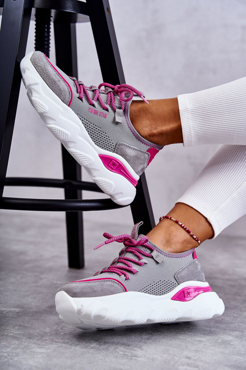 Damskie Sneakersy Memory Foam System Big Star KK274030 Szare