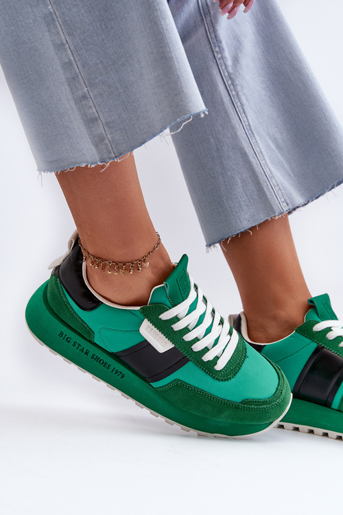 Sneakersy Damskie Na Platformie Big Star NN274501 Memory Foam System Zielone