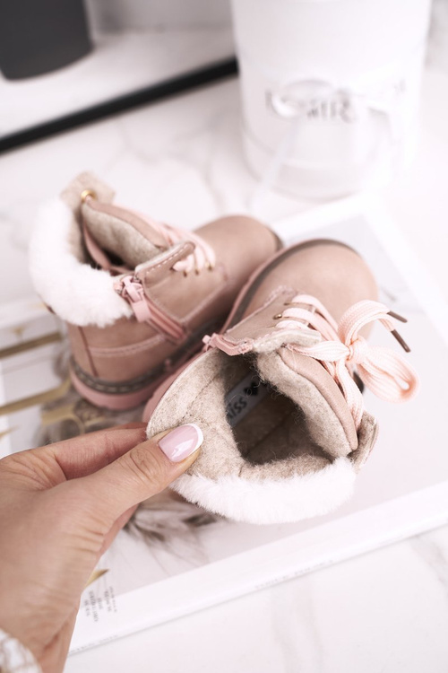 Dziecięce Ocieplane Trapery Botki Różowe Maestro