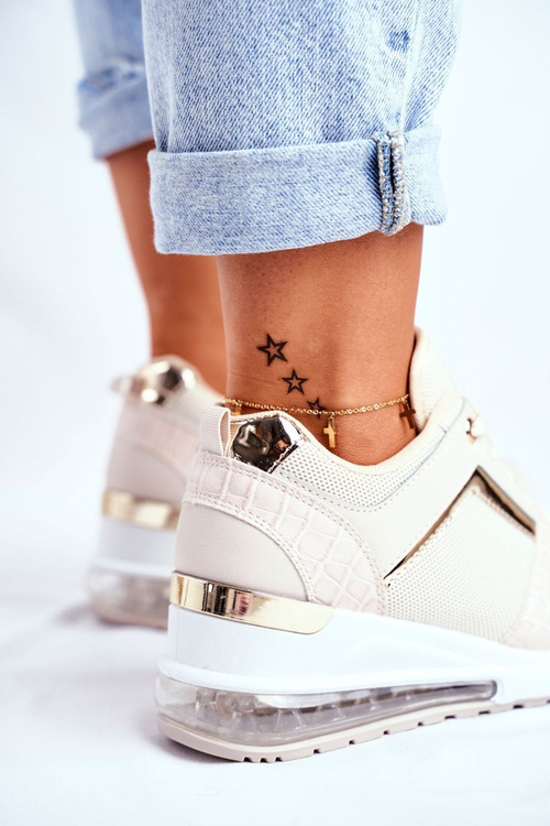 Damskie Sneakersy Sportowe Beżowe Sparks