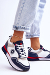 Damskie Sneakersy Memory Foam System Big Star LL274538 Biało-Granatowe