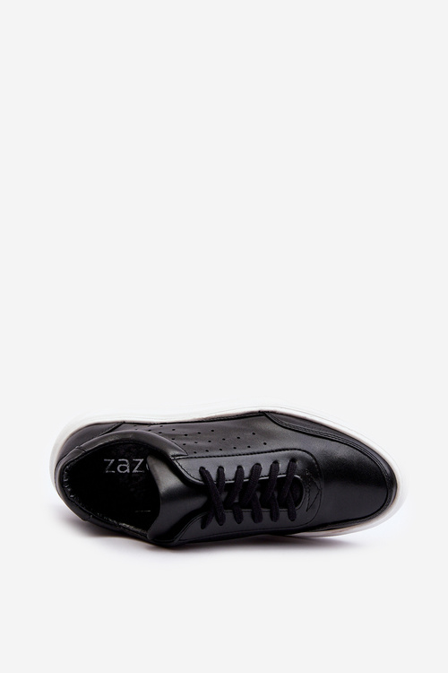 Męskie Buty Sportowe Skórzane Zazoo 1544 Czarne