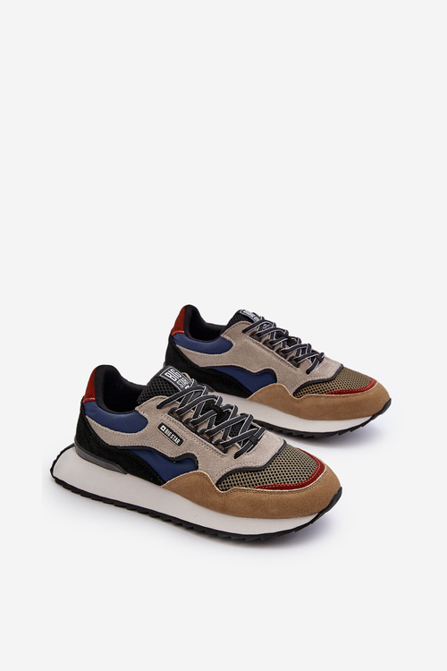 Sneakersy Męskie Big Star NN174320 Memory Foam System Beżowo-Niebieskie