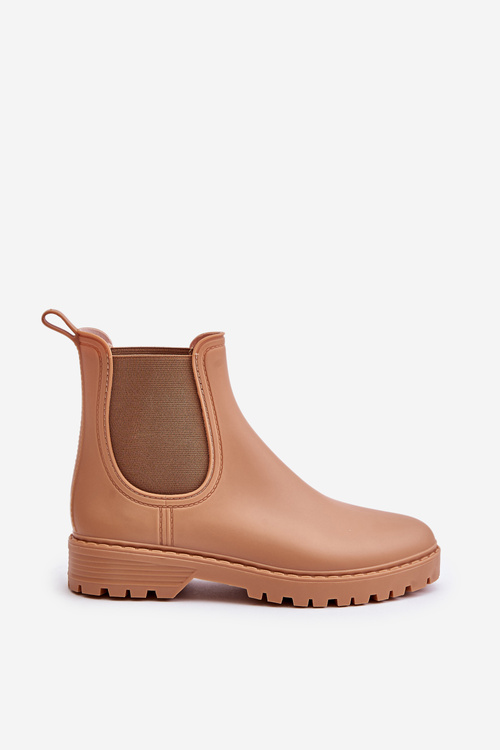 Kalosze Damskie Z Elastycznymi Wstawkami Brązowe Ciariel