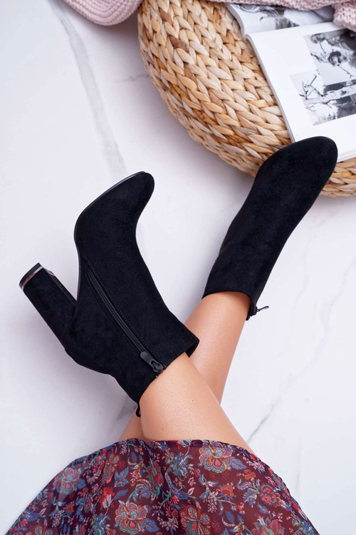 Botki Damskie Na Obcasie Czarne Sadie