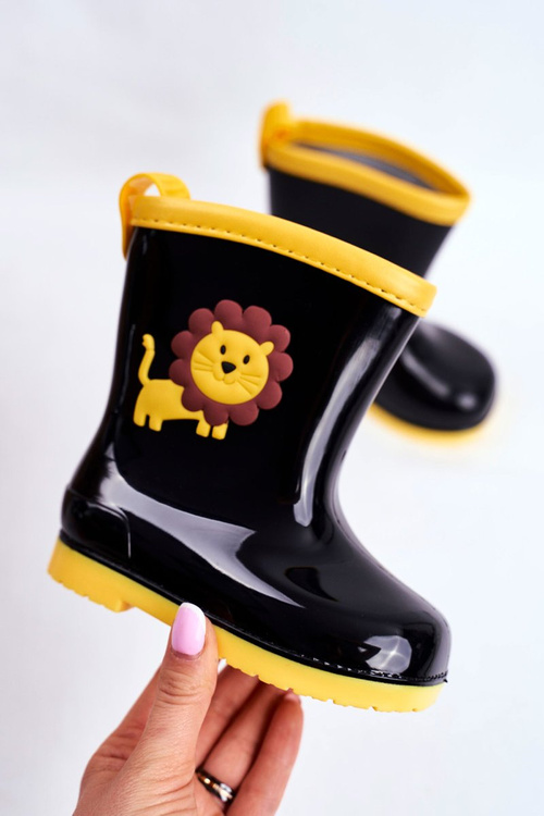 Dziecięce Gumowe Kalosze Czarne Lew