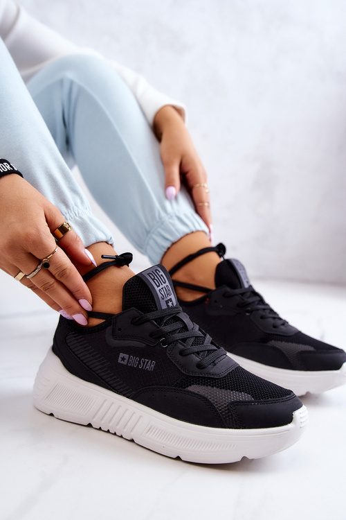 Modne Sneakersy Buty Sportowe Big Star JJ274598 Czarne