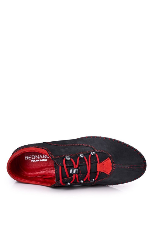 Męskie Skórzane Półbuty BEDNAREK Granatowe