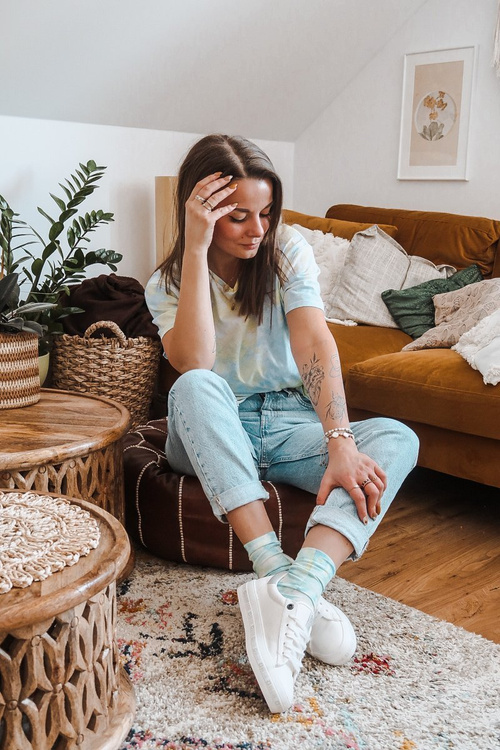 Damskie Skórzane Tenisówki Logowana Podeszwa Big Star GG274194 Białe