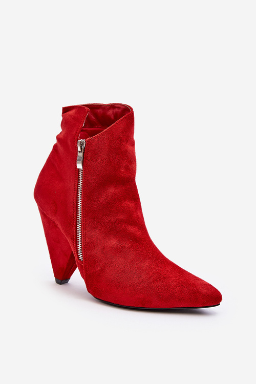 Asymetryczne Botki Na Obcasie Lu Boo Czerwone