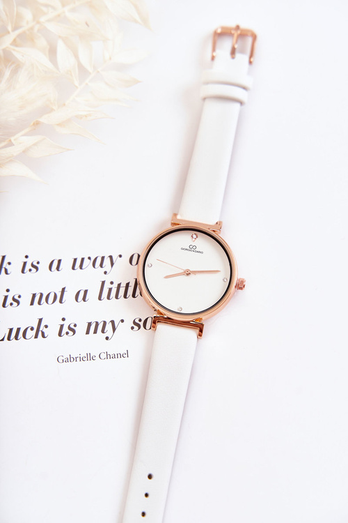 Damski Klasyczny Zegarek Na Skórzanym Pasku Giorgio&Dario Biały