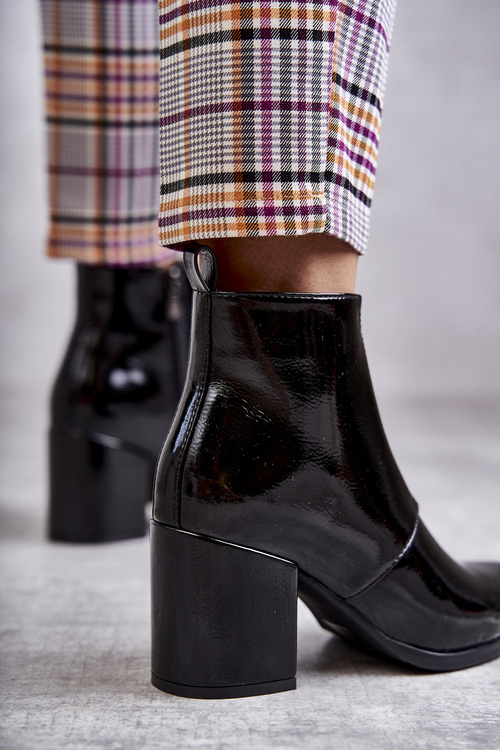 Klasyczne Lakierowane Botki La.Fi 260035B-LA Czarne