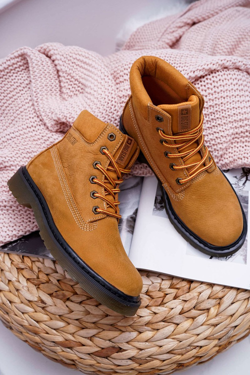 Damskie Botki Trapery Big Star Camel EE274013