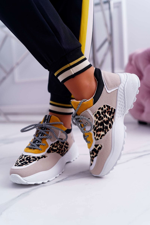 Sportowe Damskie Buty Wysoka Podeszwa Leopard Chillout