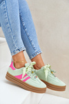 Sneakersy Damskie Z Przypinkami Miętowe Jariana