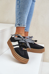 Sneakersy Damskie Z Przypinkami Czarne Jariana