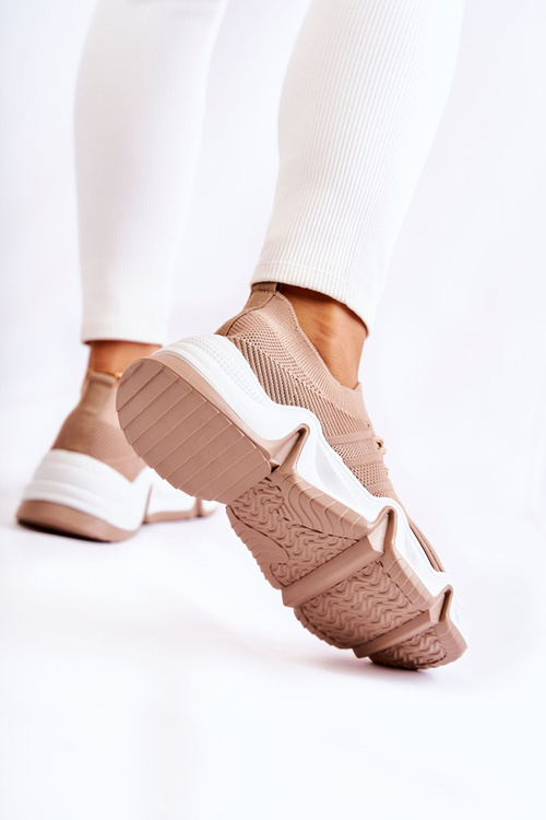 Damskie Wsuwane Sneakersy Beżowe Dayen