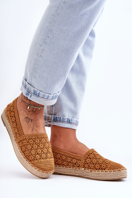 Damskie Ażurowe Espadryle Camel One Lover
