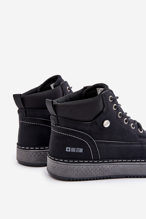Sznurowane Botki Męskie Big Star OO174559 Hi-Poly System Czarne