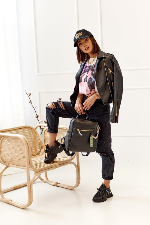 Damski Skórzany Plecak NOBO NBAG-K1800 Czarny